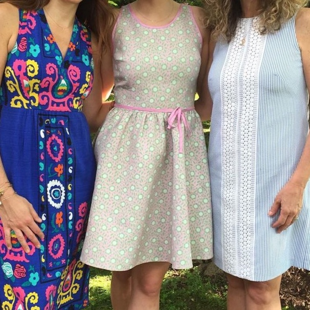 Elorie fit and flare pink and green dress - Picture 4 of 4